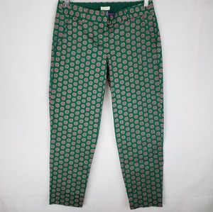 J CREW FACTORY Skimmer Pants Green Paisley Career